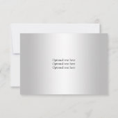 黒い銀製のダマスク織の赤い宝石RSVPの招待状 出欠カード (裏面)