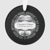 黒い銀製の写真の第10結婚記念日 オーナメント (正面)