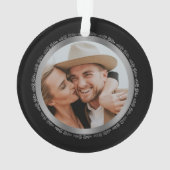 黒い銀製の写真の第25結婚記念日 オーナメント (裏面)