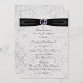 黒い銀製の紫色の菓子16の招待状 招待状 (正面/裏面)