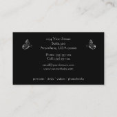 黒い銀製の線条細工の蝶名刺 名刺 (裏面)