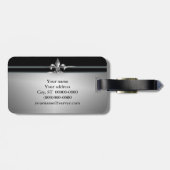 黒い銀製の（紋章の）フラ・ダ・リ ラゲッジタグ (裏面横)