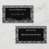 黒い銀製灰色の勾配のダマスク織のプロフィールカード 名刺 (正面/裏面)