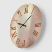 黒い銅のばら色の金ゴールドのローマの金属都市 ラージ壁時計 (傾斜)