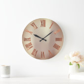 黒い銅のばら色の金ゴールドのローマの金属都市 ラージ壁時計 (ホーム)