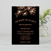 黒い銅フローラ |ゴシック結婚ズ 箔招待状 (立ち正面)