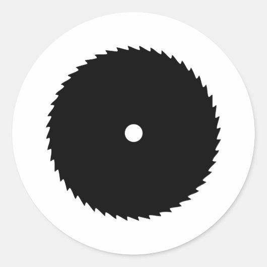 黒い鋸刃アイコン ラウンドシール (正面)