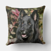 黒い長い髪のジャーマン・シェパード クッション (裏面)