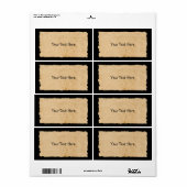 黒い長方形の古い紙 ラベル (フルシート)