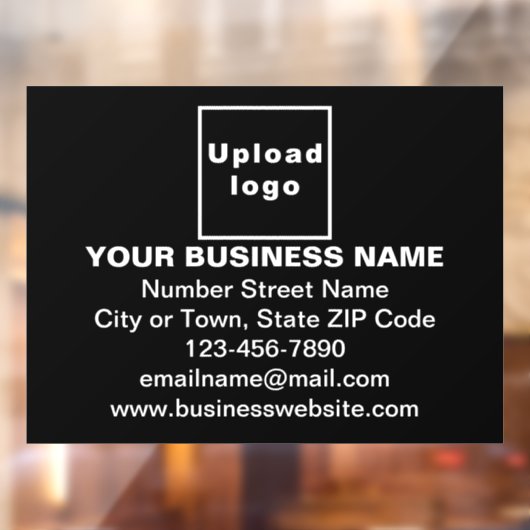 黒い長方形の窓にしがみつくビジネスブランド ウィンドウサイン (シート2)