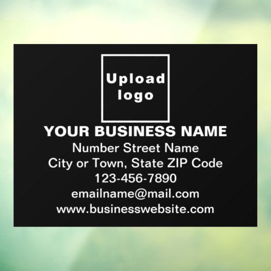 黒い長方形の窓にしがみつくビジネスブランド ウィンドウサイン (シート3)