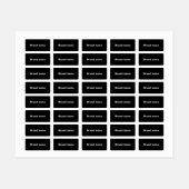 黒い長方形の衣類ラベルのブランド名 ラベル (シート)