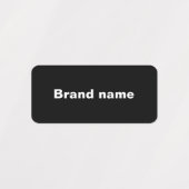 黒い長方形の衣類ラベルのブランド名 ラベル (デザイン1)