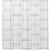 黒い長方形レトロ水平チェーン シャワーカーテン (正面)