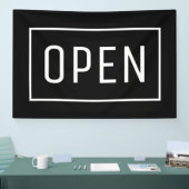 黒い開いた看板  横断幕 (トレードショー)