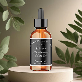 黒い防水ドロッパーボトルラベル1.5" x 3" シール