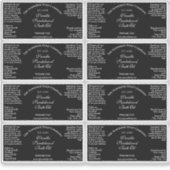 黒い防水ドロッパーボトルラベル1.5" x 3" シール (正面)