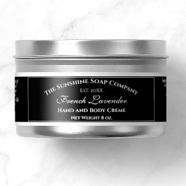 黒い防水化粧品ラベル1" x 7" シール