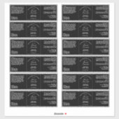 黒い防水化粧品ラベル2" x 6" シール (シート)