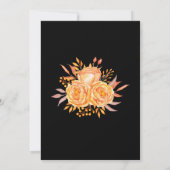 黒い陶器の花のエレガントで素朴な結婚式 招待状 (裏面)