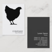 黒い雌鶏の記号02 -白 名刺 (正面/裏面)