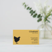 黒い雌鶏の記号-こはく色efc050 名刺 (スタンド正面)