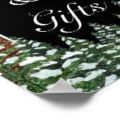 黒い雪の木と森のカードのギフト結婚ズ ポスター (角)