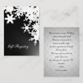 黒い雪の結晶ギフトレジストリカード エンクロージャーカード (正面/裏面)