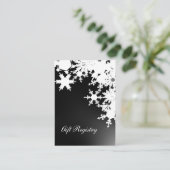 黒い雪の結晶 ギフト レジストリー カード (スタンド正面)