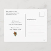 黒い雪エレガント片写真のクリスマス シーズンポストカード (裏面)