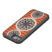 黒い雪片およびオレンジシェブロン Case-Mate iPhoneケース (底)