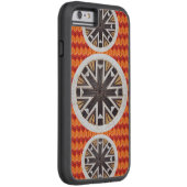 黒い雪片およびオレンジシェブロン Case-Mate iPhoneケース (裏面/右)