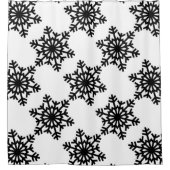 黒い雪片 シャワーカーテン (正面)