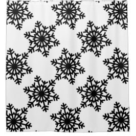 黒い雪片 シャワーカーテン