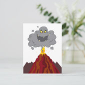 黒い雲を持つ火山の噴火 ポストカード (スタンド正面)