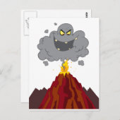 黒い雲を持つ火山の噴火 ポストカード (正面/裏面)