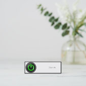 黒い電源ボタンの「緑」 スキニー名刺 (スタンド正面)