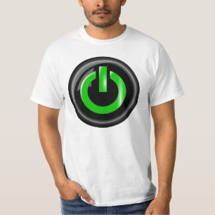 黒い電源ボタンの「緑」 Tシャツ