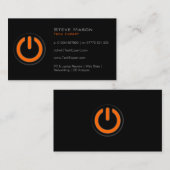 黒い電源ボタン、テクノロジー – 名刺 (正面/裏面)