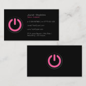 黒い電源ボタン、テクノロジー – 名刺 (正面/裏面)