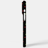 黒い電話ケースに赤と緑のポカドット Case-Mate iPhoneケース (裏面 / 左)