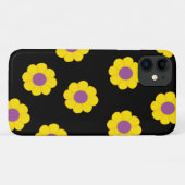 黒い電話ケース（黄色い花付き）さまざまなスタイル Case-Mate iPhoneケース (裏面(横))