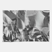 黒い霧雨の画像に灰色の筋が付いている キッチンタオル (横)