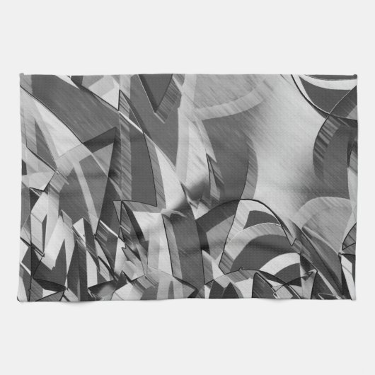 黒い霧雨の画像に灰色の筋が付いている キッチンタオル (横)