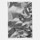 黒い霧雨の画像に灰色の筋が付いている キッチンタオル (縦)