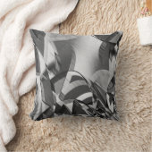 黒い霧雨の画像に灰色の筋が付いている クッション (ブランケット)