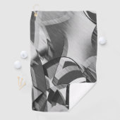 黒い霧雨の画像に灰色の筋が付いている ゴルフタオル (インサイチュ)