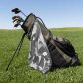 黒い霧雨の画像に灰色の筋が付いている ゴルフタオル (グリーン)