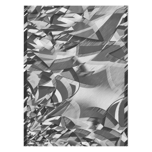 黒い霧雨の画像に灰色の筋が付いている テーブルクロス (正面)