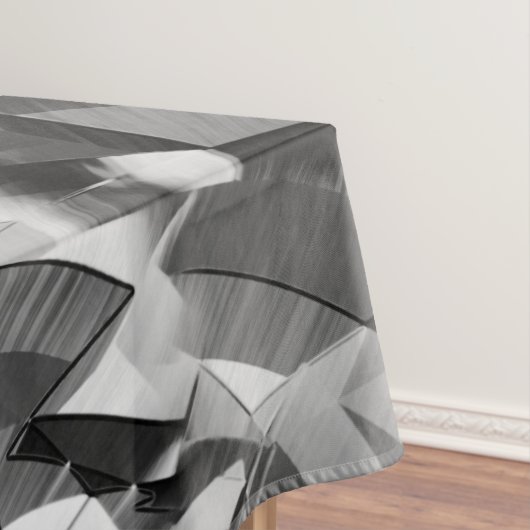 黒い霧雨の画像に灰色の筋が付いている テーブルクロス (インサイチュ)